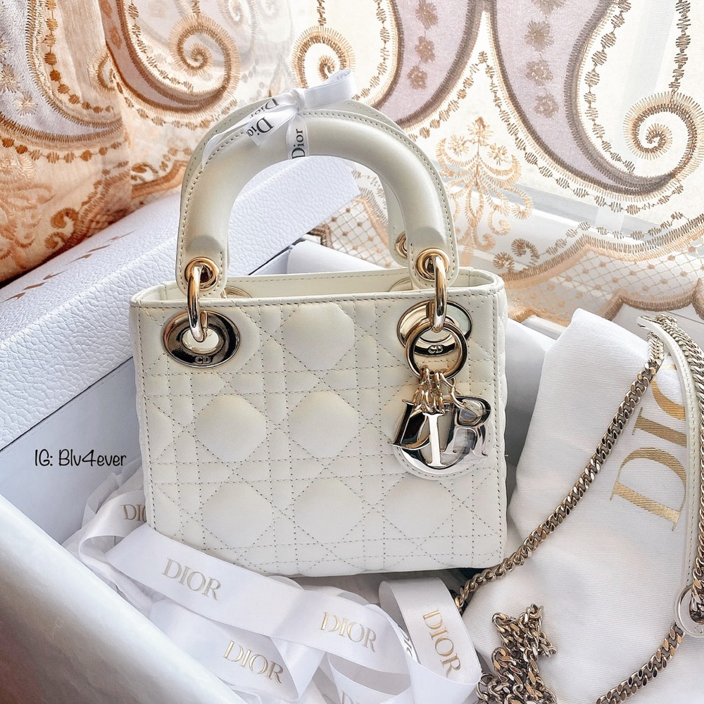 Lady Dior White Mini Bag